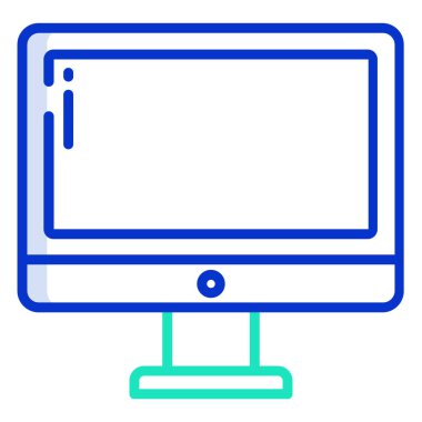 Bilgisayar monitörü. Basit vektör illüstrasyonu