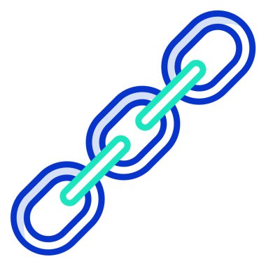 bağlantı vektör simgesi. biçim iki renkli düz sembol, mavi ve beyaz renkler, yuvarlak açılar, yeşil arkaplan