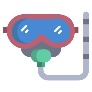 Dalış maskesi. Basit illüstrasyon