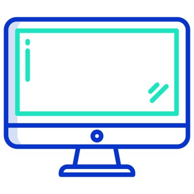 Bilgisayar monitörü. Basit vektör illüstrasyonu