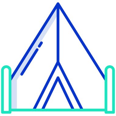 çadır basit simgesi, vektör çizim