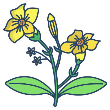 Basit vektör simgesi, çiçeğin illüstrasyonu