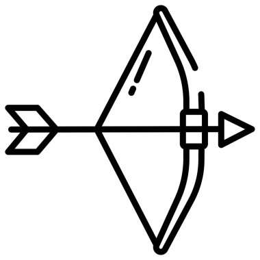 Ok ve yay. Web simgesi basit illüstrasyon