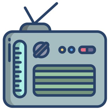 Radyo. Web simgesi basit illüstrasyon 