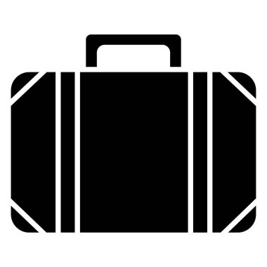Beyaz arkaplanda basit bir vektör Suitcase simgesi