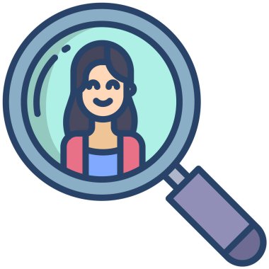 kadın web simgesi basit illüstrasyon