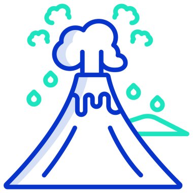 Volkan basit simgesi, vektör illüstrasyonu