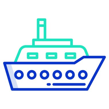 Beyaz arkaplanda basit vektör gemi simgesi