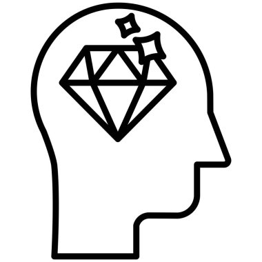 Mavi beyinli bir insan kafasının vektör çizimi 