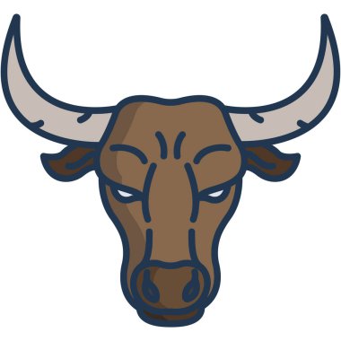 Basit vektör simgesi, boğa çizimi