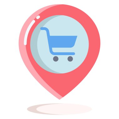 Alışveriş arabası ikonu. vektör illüstrasyonu