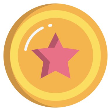 Beyaz arkaplanda basit vektör yıldız ödül simgesi