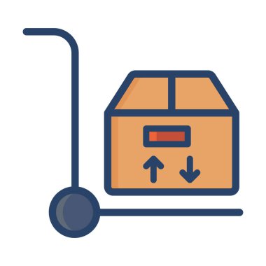 Kutular ve karton doldurma biçimi vektör illüstrasyon tasarımı içeren kutu