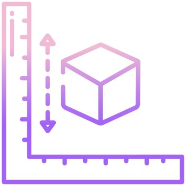 Basit vektör simgesi, 3d küp çizimi