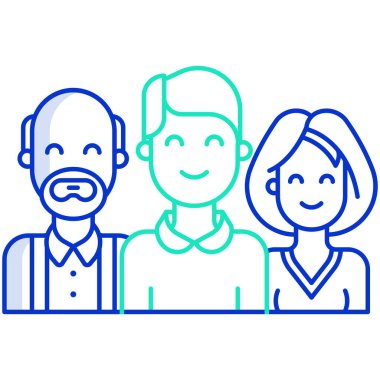 Basit vektör simgesi, insanların illüstrasyonu