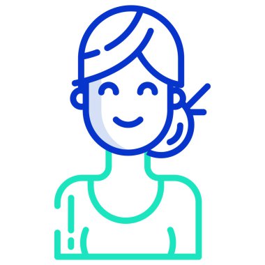 Kadın. Web simgesi basit illüstrasyon