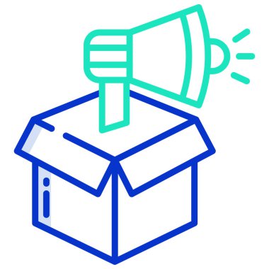 Bir kutu simgesinin vektör illüstrasyonu