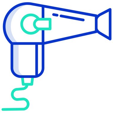 Saç kurutma makinesi. Web simgesi basit illüstrasyon