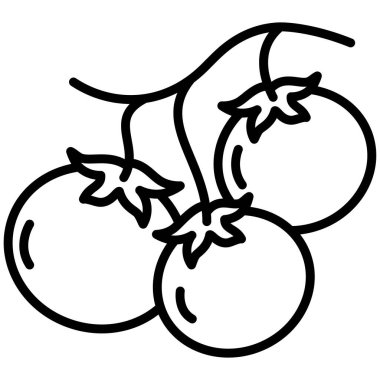 Domatesler beyaz arkaplanda basit vektör simgesi