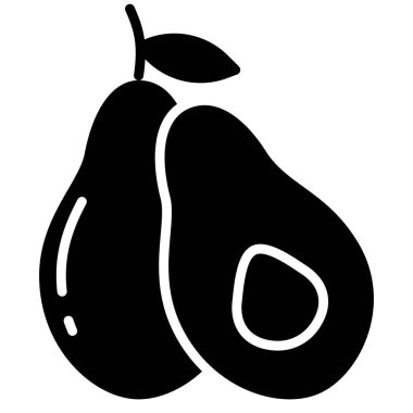 Basit vektör simgesi, avokado illüstrasyonu