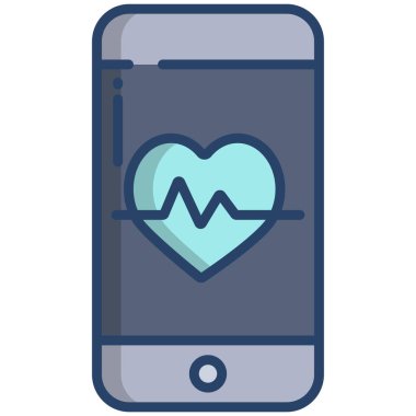 Basit vektör simgesi, akıllı telefondaki uygulamanın çizimi