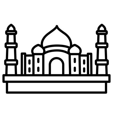 Taj mahal basit kutsal kişilerin resmi, vektör çizim