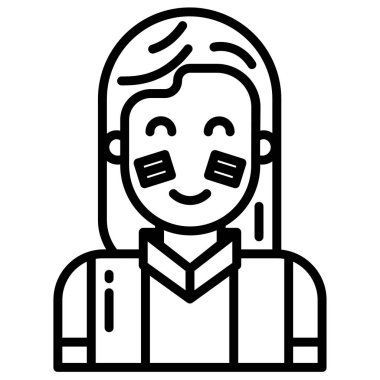 kadın web simgesi basit illüstrasyon