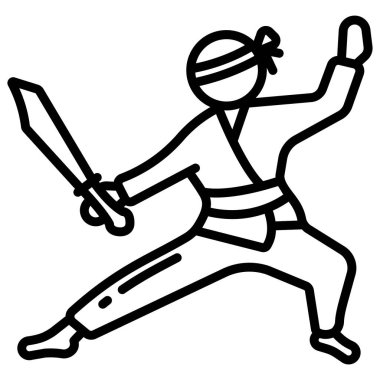 Basit vektör simgesi, Dövüş Sanatının illüstrasyonu