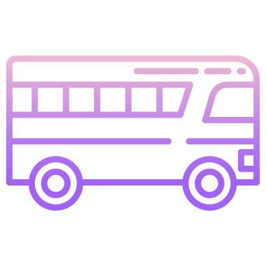 Otobüs. Web simgesi basit illüstrasyon