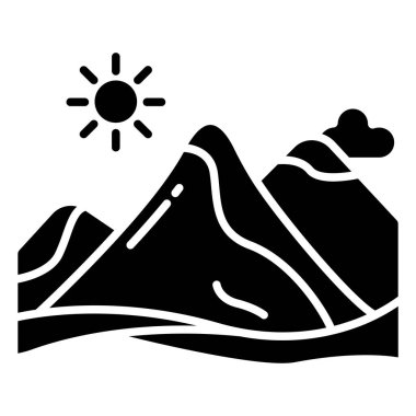 Dağ. Web simgesi basit illüstrasyon