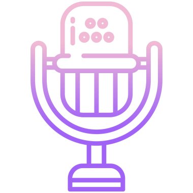 mikrofon web simgesi, vektör çizim 