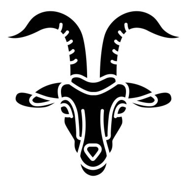 Basit vektör simgesi, keçi hayvanının çizimi