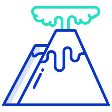 Volkan basit simgesi, vektör illüstrasyonu