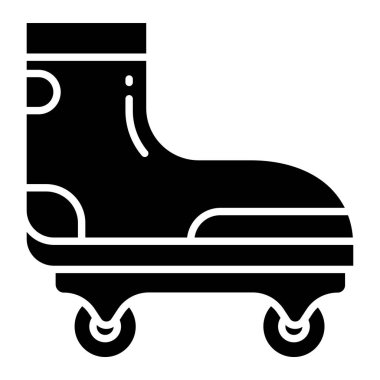 Buz pateni ikonu. siyah vektör illüstrasyonu.