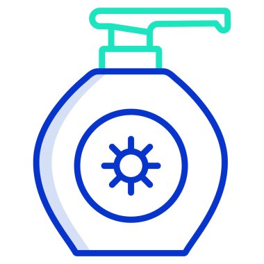 Güneş kremi simgesi, vektör illüstrasyonu