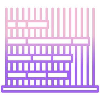 Basit vektör simgesi, istiflenmiş çubuk grafiğinin çizimi