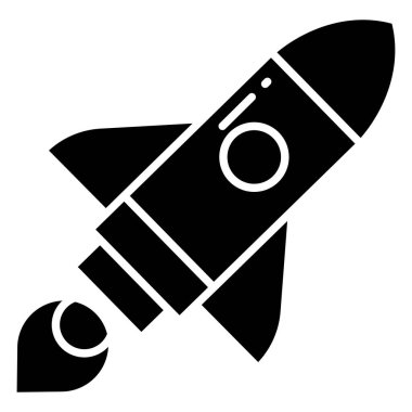 Roket web simgesi, vektör çizim 