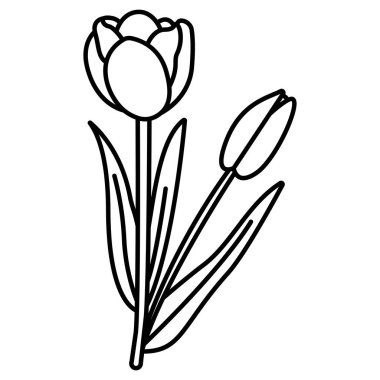 Laleler basit simge, vektör illüstrasyonu