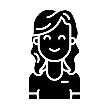 Saç stili vektör simgesi olan kadın
