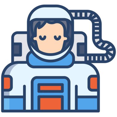 Basit vektör simgesi, uzay adamının çizimi