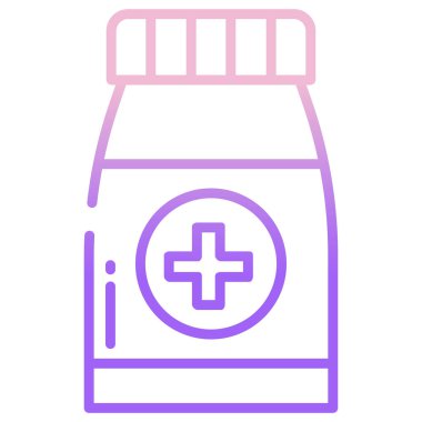 Basit vektör simgesi, hap şişesinin çizimi