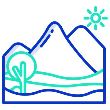 Dağ. Web simgesi basit illüstrasyon