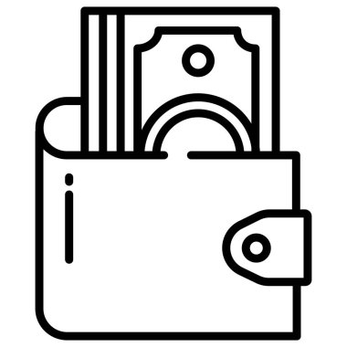 Cüzdan. Web simgesi basit illüstrasyon