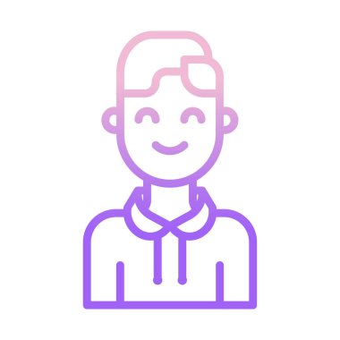 Saç stili ikonu olan bir adam. Taslak insanlar vektör illüstrasyonu. beyaz arkaplanda izole