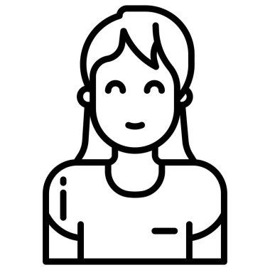 kadın web simgesi basit illüstrasyon