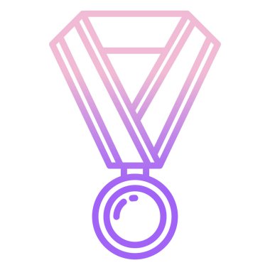 Basit vektör simgesi, kurdeleli madalya illüstrasyonu