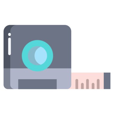 Teyp ölçümü basit simge, vektör illüstrasyonu