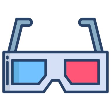 3D gözlükler. Web simgesi basit illüstrasyon