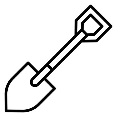 Beyaz arkaplanda basit bir kürek simgesi