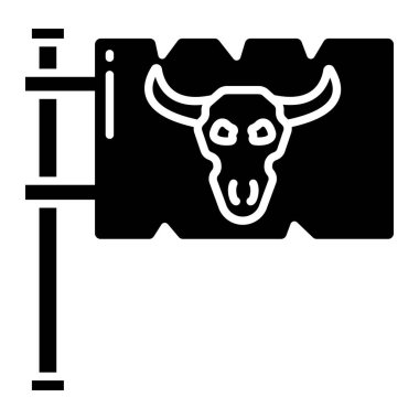 İnek. Web simgesi basit illüstrasyon 